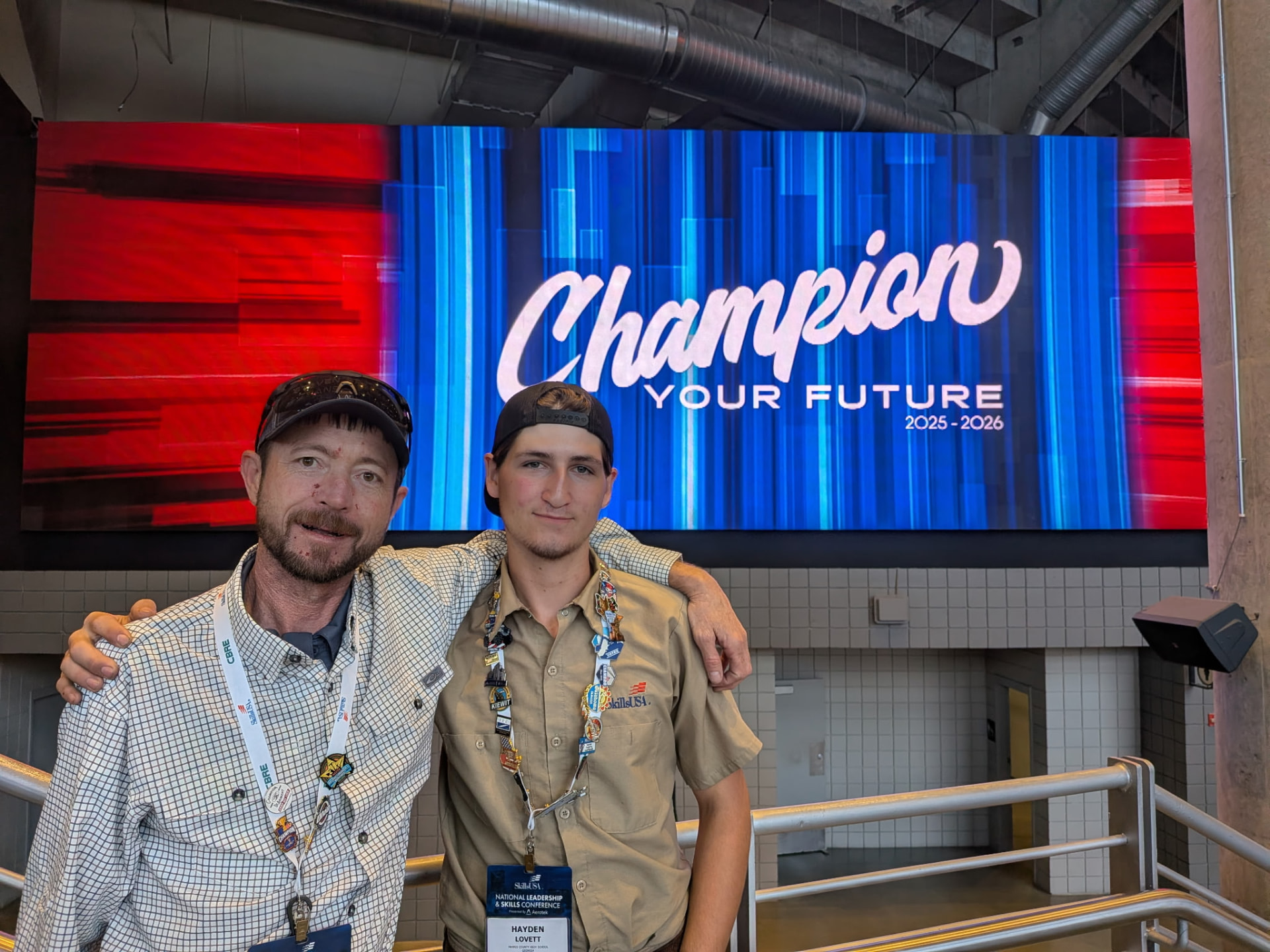Hayden and his instructor at the National Leadership & Skills Conference